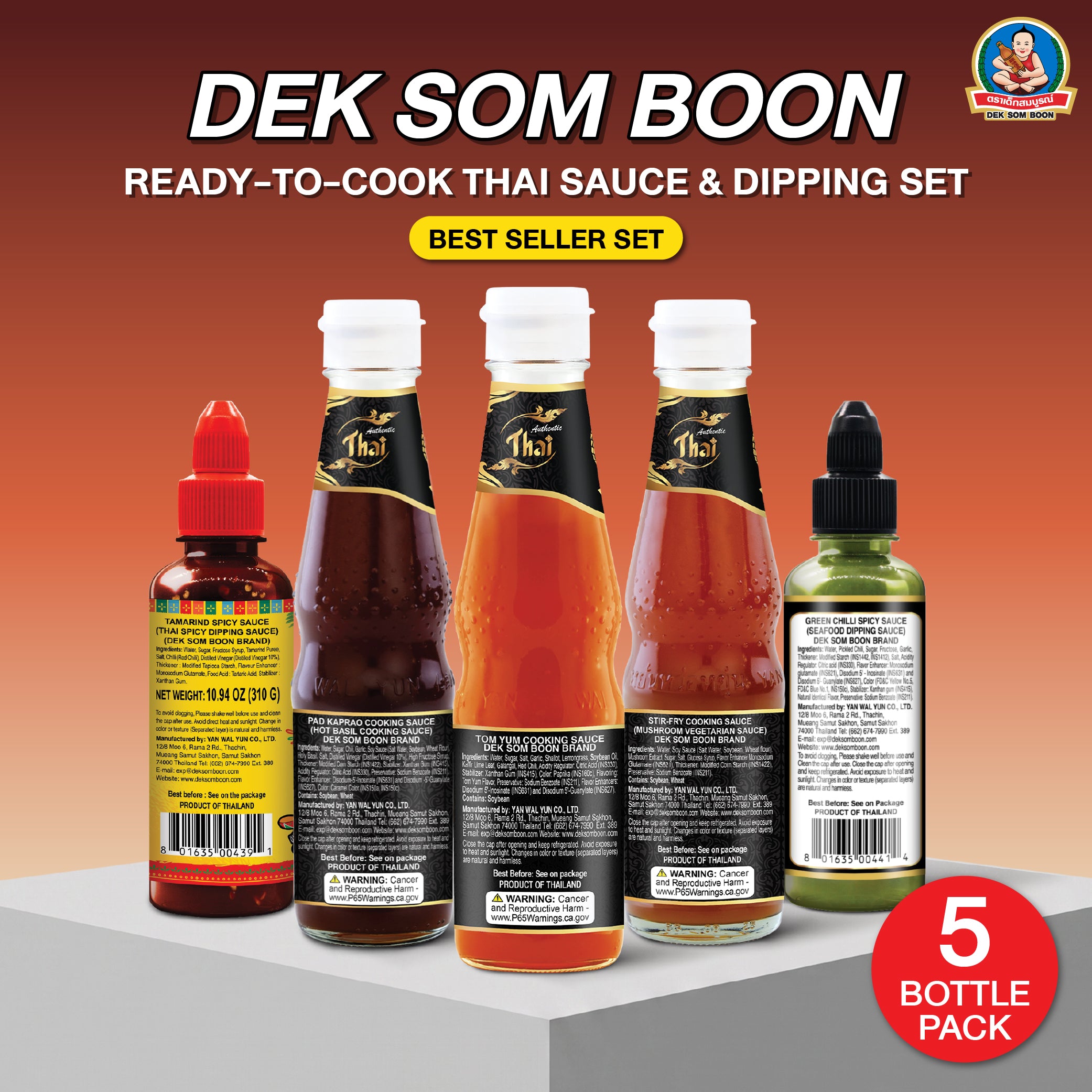 DEK SOM BOON Thai Cooking Sauce Bundle - Best Seller, Ultimate & Ready-to-Cook Sets