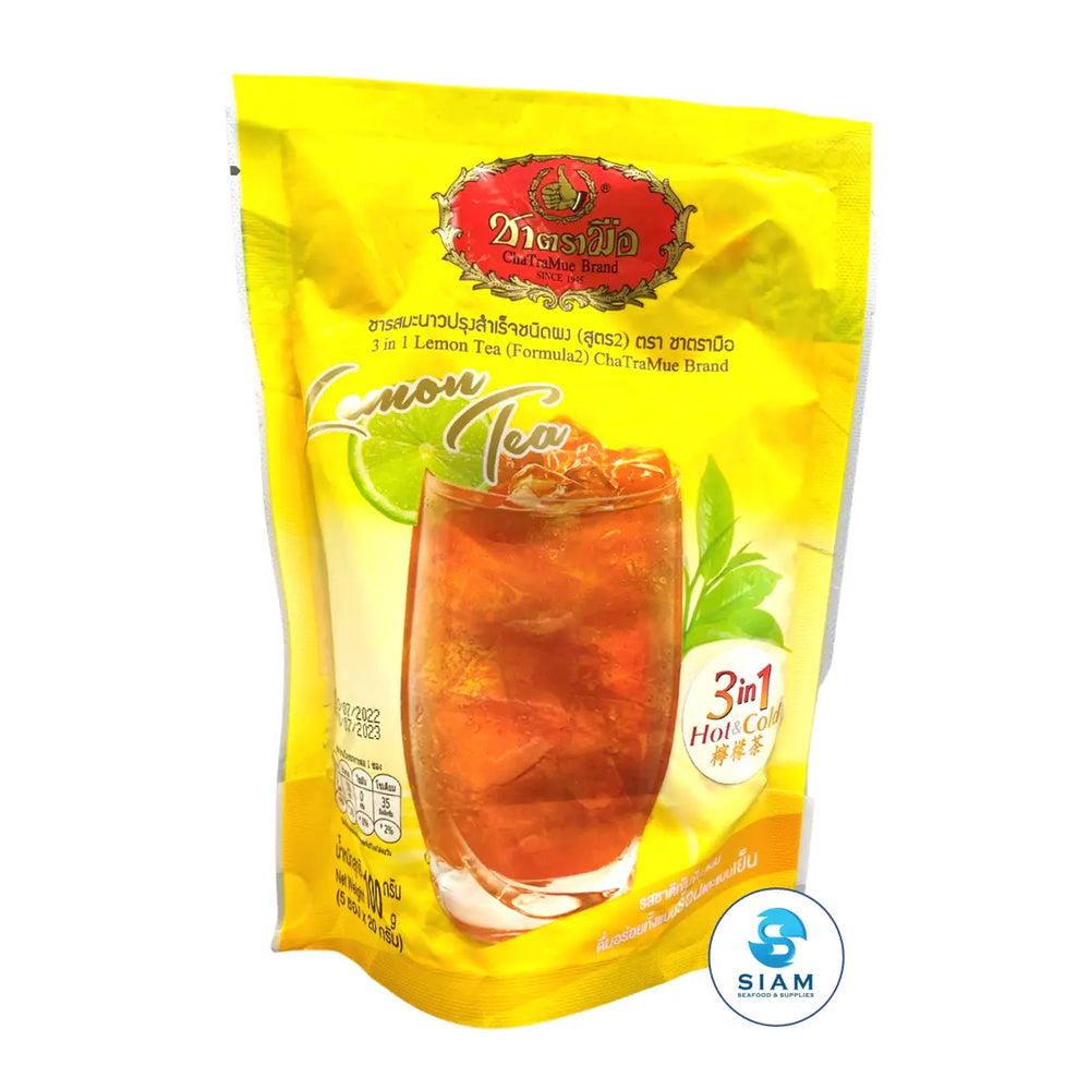 3-in-1 Lemon Tea (Formula 2) - ChaTraMue Brand (5 sachets-Vol Wt 6.0 oz) ชาตรามือ ชารสมะนาวปรุงสำเร็จชนิดผง shippable Chatramue