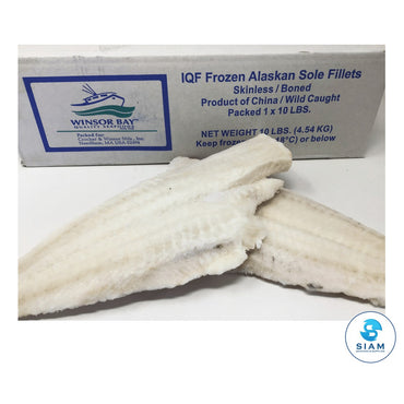 Alaskan Sole Fillets, Wild Caught, Frozen (10 lbs case-$5.95/lb) Brand may vary