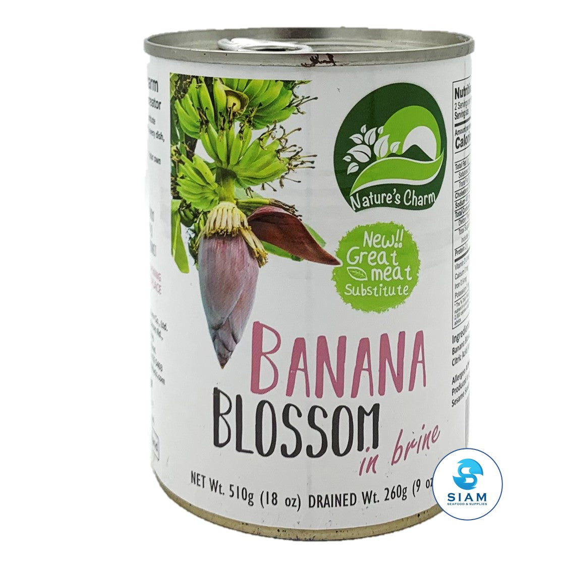 Banana Blossom in Brine, Vegan, Gluten Free - Nature's Charm (9 oz-Net Wt 22.7 oz)  shippable Nature's Charm