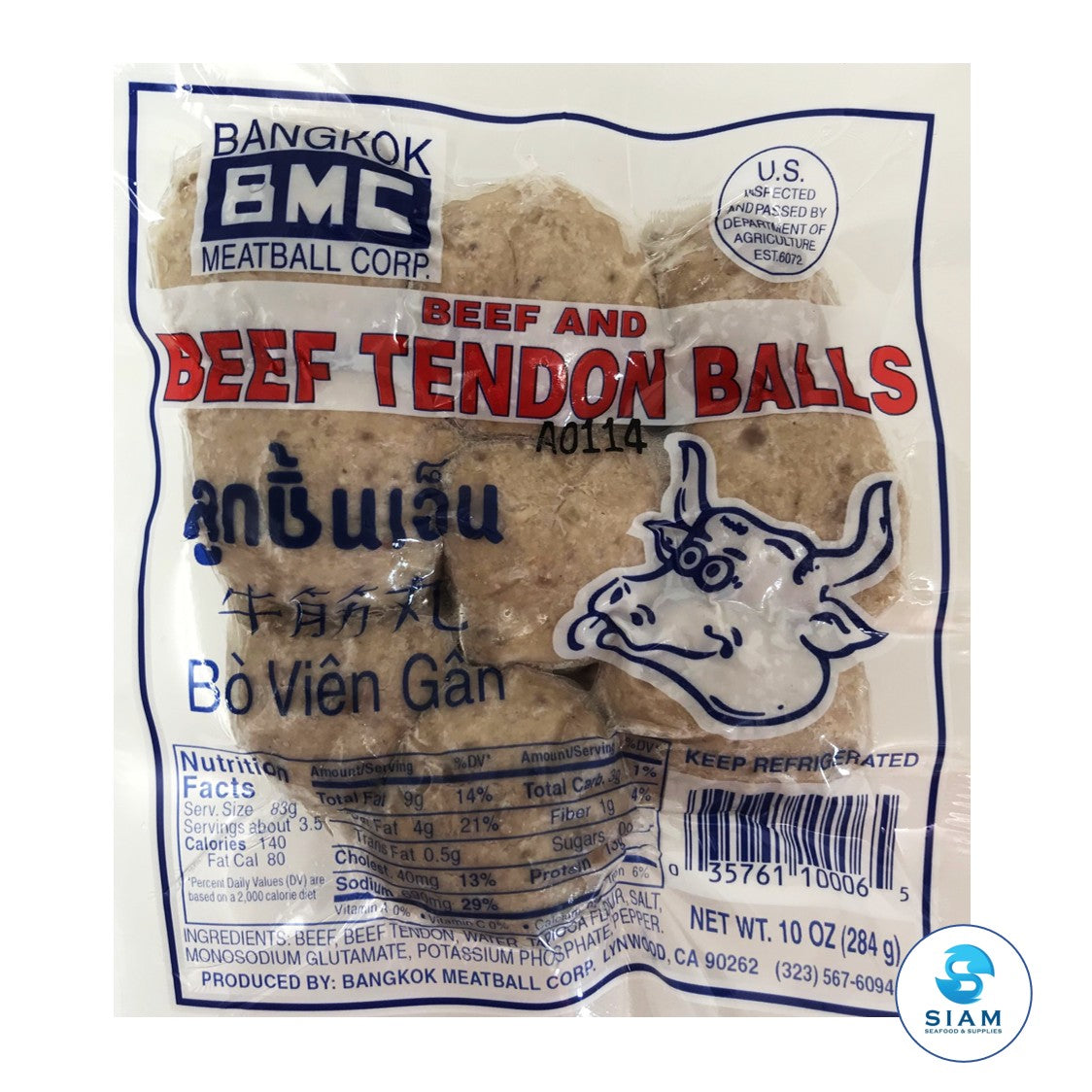Beef Tendon Meatballs, Frozen - BMC (10 oz) BMC