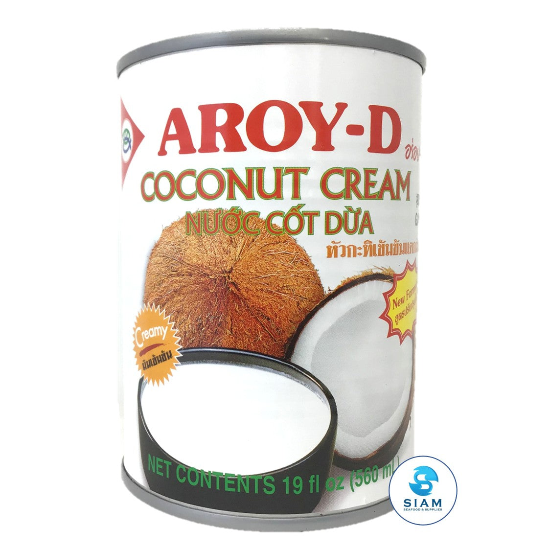 (Case) Coconut Cream - Aroy-D (19 oz x 24 per case) หัวกะทิอร่อยดี แบบยกลัง Aroy-D