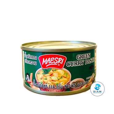 (Case) Green Curry Paste - Maesri (4 oz x 48 per case-Net Wt 16.7 lbs) น้ำพริกแกงเขียวหวาน แม่ศรี แบบยกลัง Shippable MaeSri