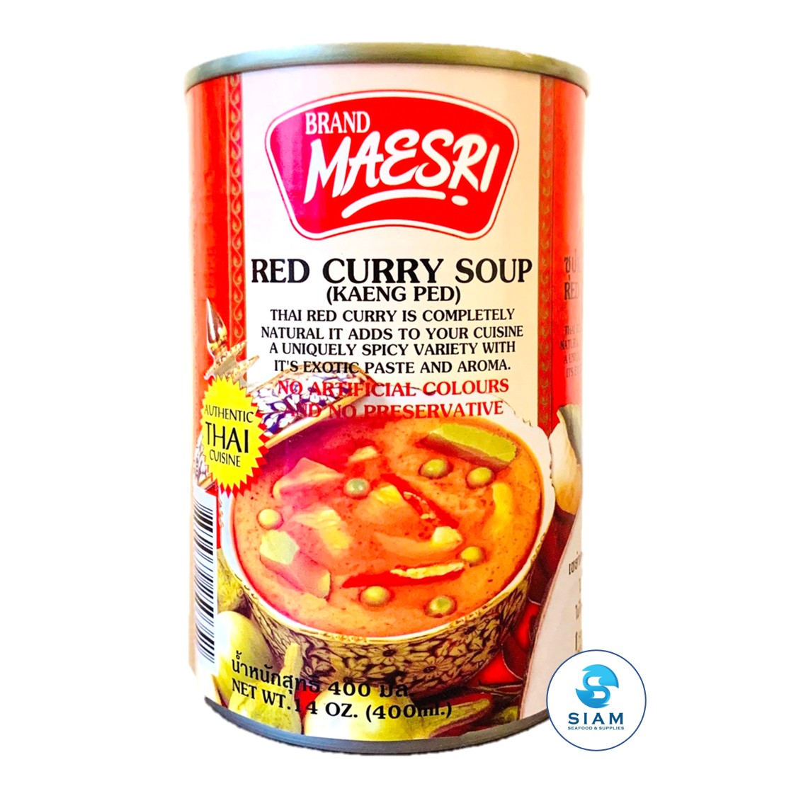 (Case) Red Curry Soup, Ready to Cook - MaeSri (14 oz x 12 per case) ซุปแกงแดงสำเร็จรูป แม่ศรี แบบยกลัง MaeSri