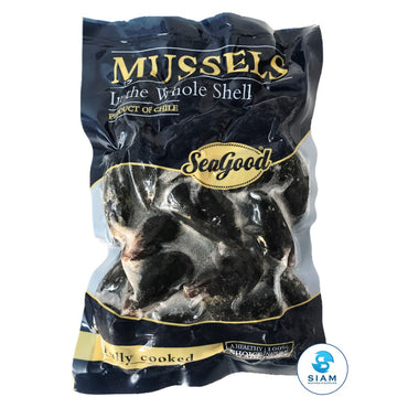 Cooked Mussel, Whole Shell, 18-24 cnt/lb - Blue Mussel, Frozen (10 lbs case-$2.45/lb) หอยแมลงภู่ชิลี แบบยกลัง Brand may vary