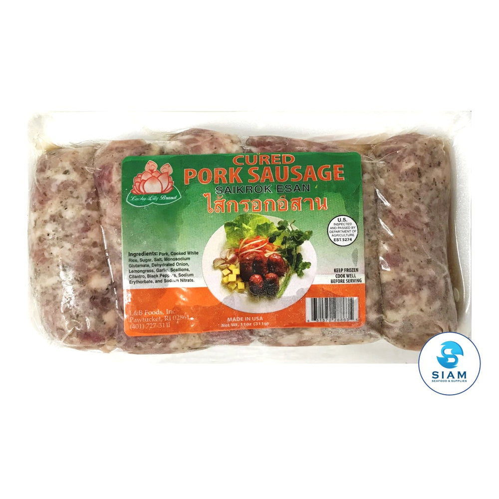 E-Sarn Pork Sausage with Cooked Rice, Made in USA, Frozen - Chef (6 pcs, 11 oz) Lily