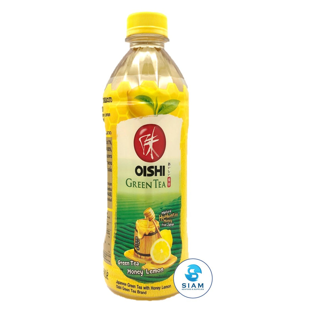 Green Tea, Honey & Lemon Flavor - Oishi (17.6 oz-Net Wt 19.2 oz) ชาเขียวโออิชิ รสน้ำผึ้งผสมมะนาว shippable Siam Store - Thai & Asian Food Market