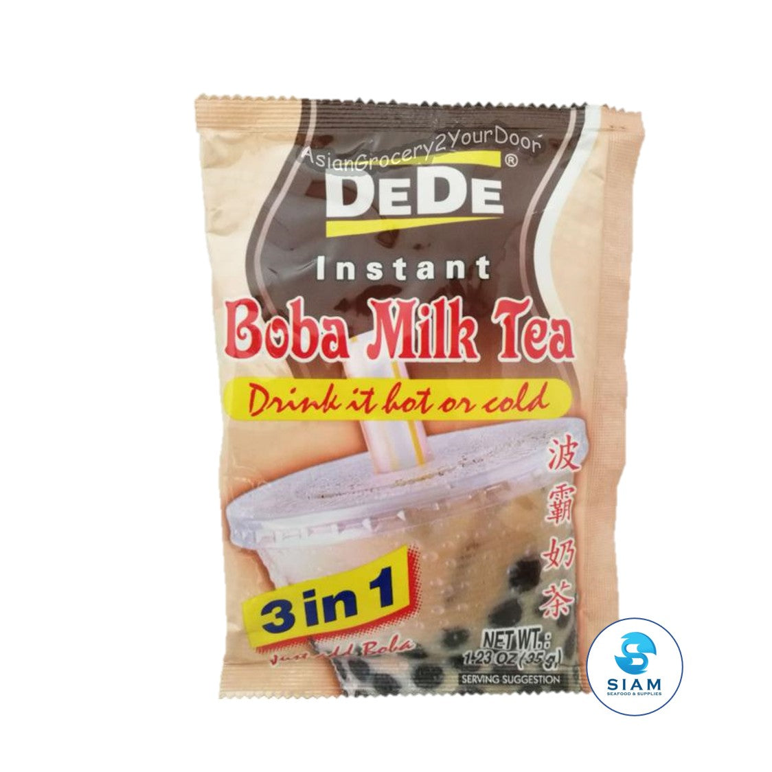 Instant Boba Milk Tea - DeDe (12 packets-Net Wt 14.8 oz)  shippable DeDe