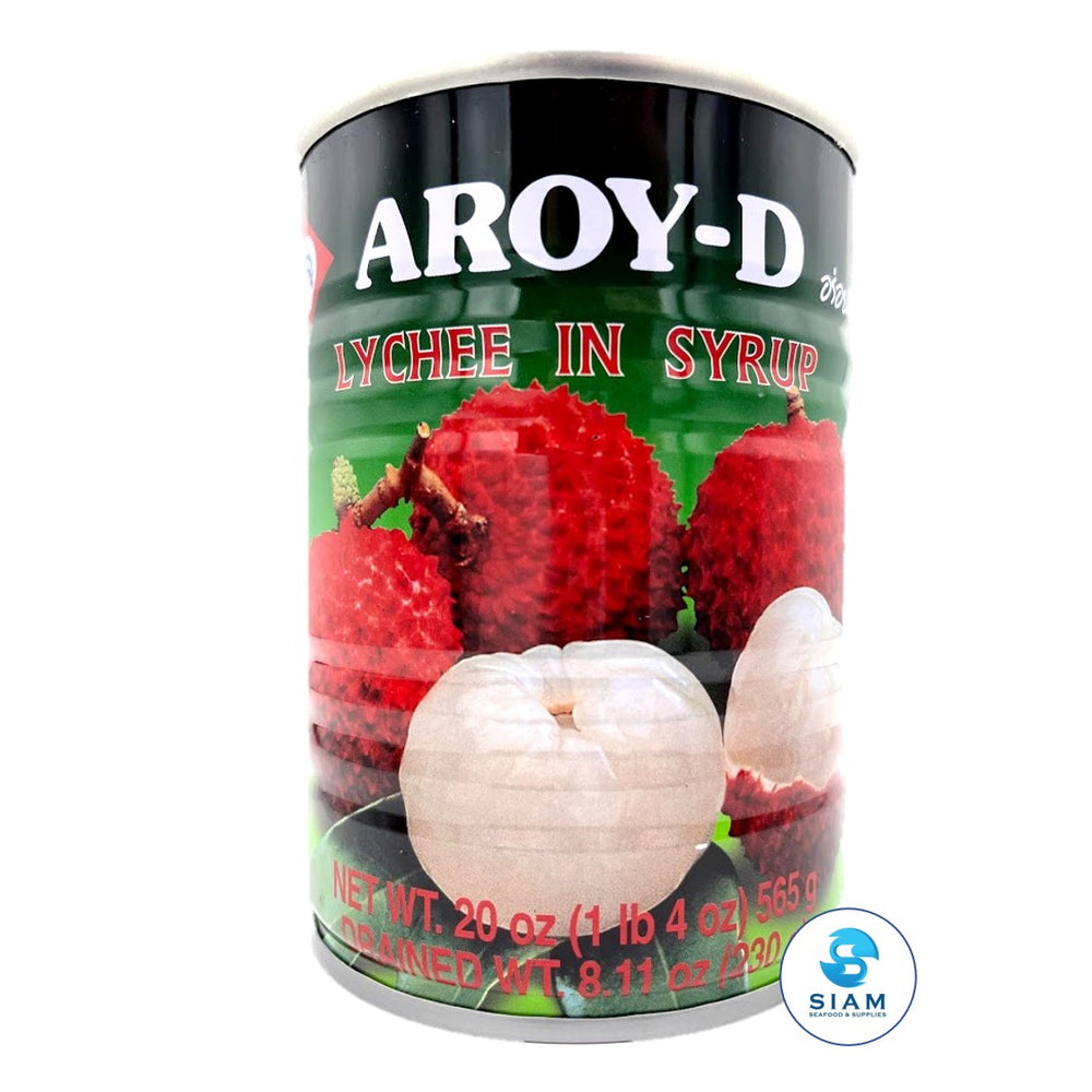 Lychee in Syrup - Aroy-D (20 oz-Net Wt 23.6 oz) ลิ้นจี่ในน้ำเชื่อม อร่อยดี shippable Aroy-D