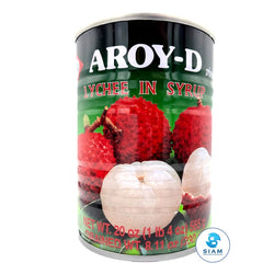 Lychee in Syrup - Aroy-D (20 oz-Net Wt 23.6 oz) ลิ้นจี่ในน้ำเชื่อม อร่อยดี shippable Aroy-D