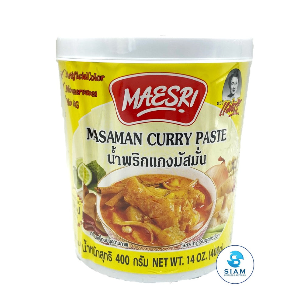 Massaman Curry Paste - Maesri (14 oz-Net Wt 16.6 oz) น้ำพริกแกงมัสมั่น แม่ศรี shippable MaeSri