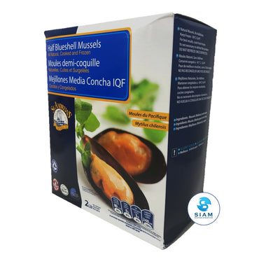 Mussels, Half Shell - Black Chillian, Frozen (2 lbs bag-$4.60/lb) Brand may vary