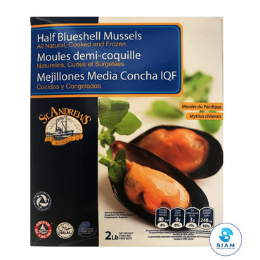 Mussels, Half Shell - Black Chillian, Frozen (2 lbs bag-$4.60/lb) Brand may vary
