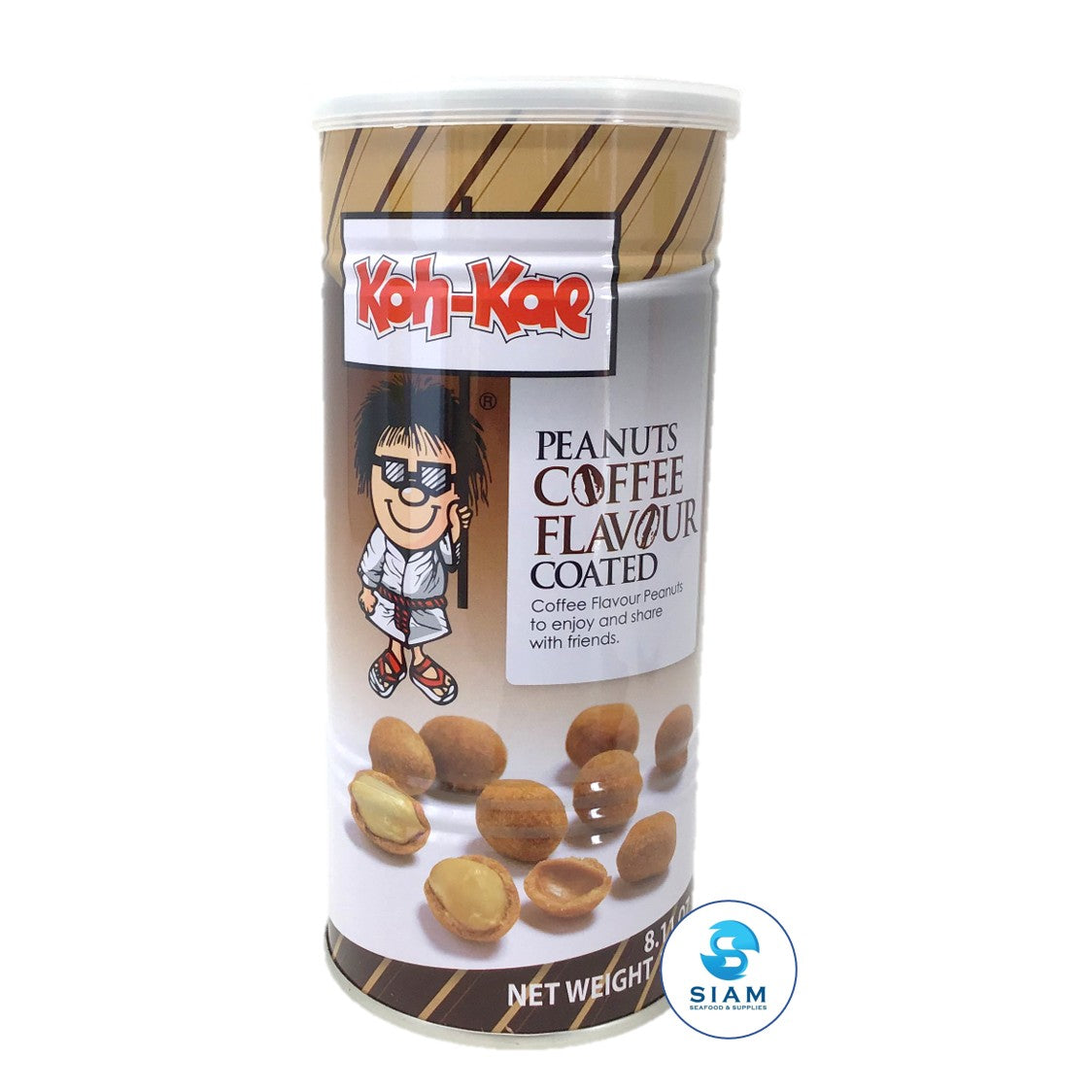 Peanut Snack, Coffee Flavor Coated - Koh Kae (9 oz-Net Wt 11.1 oz ) ถั่วโก๋แก่ รสกาแฟ shippable Koh-Kae