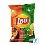 Potato Chips 2-in-1 Grilled Prawn + Seafood Sauce Flavor - Lay's (2.64 oz-Net Wt 2.9 oz) มันฝรั่งเลย์ แผ่นหยัก รสกุ้งเผาและน้ำจิ้มซีฟู๊ด shippable Lay's