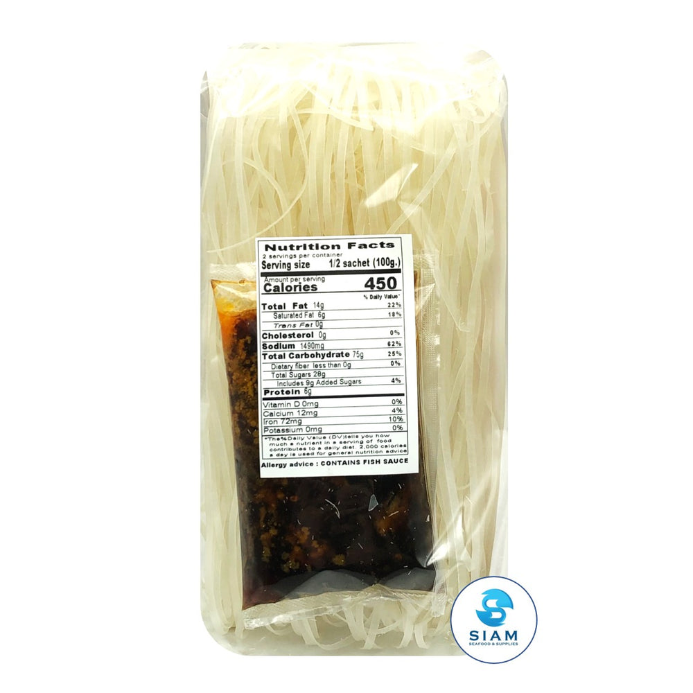 Rice Noodles and Instant Korat Sauce - Tamnakthong (Net Wt 7.5 oz) ผัดหมี่โคราช รสต้มตำรับ ตราตำหนักทอง shippable Tamnakthong
