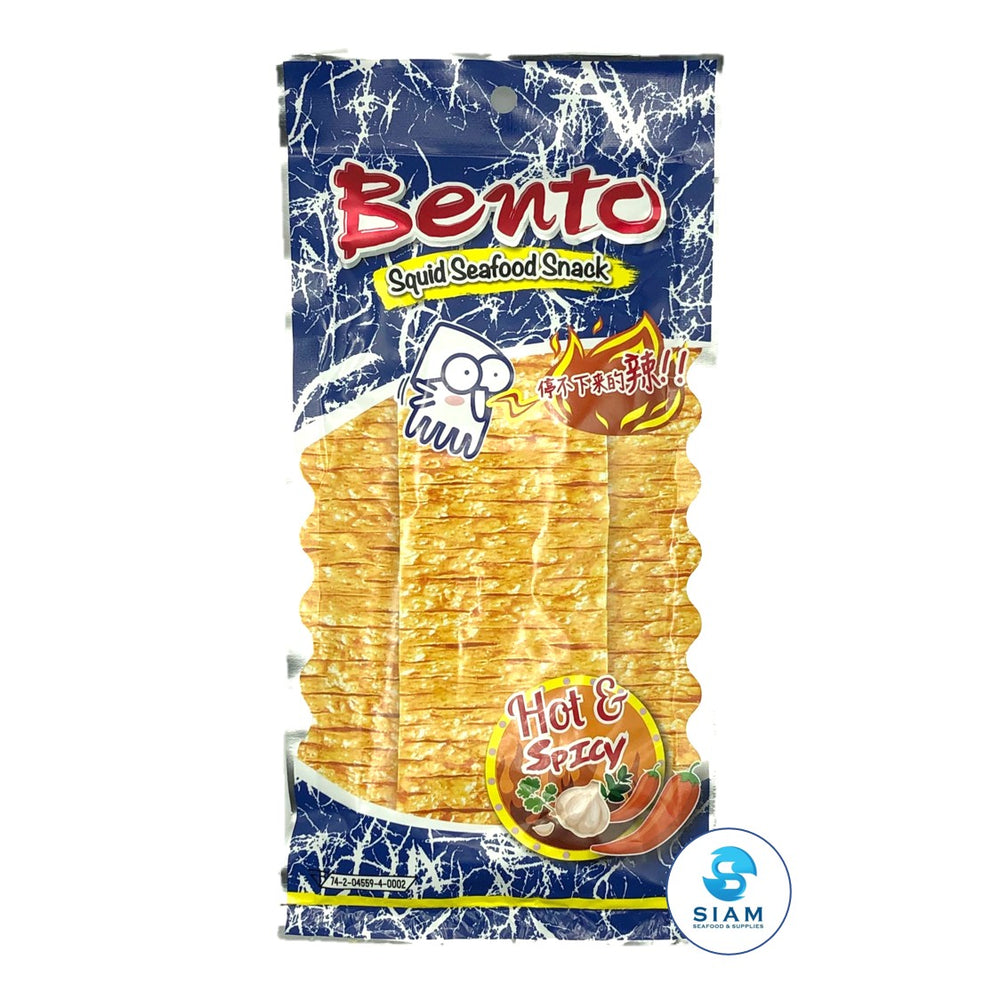 Squid Seafood Snack, Hot & Spicy Flavor - Bento (0.70 oz) เบนโตะ ปลาหมึกอบปรุงรส shippable Bento
