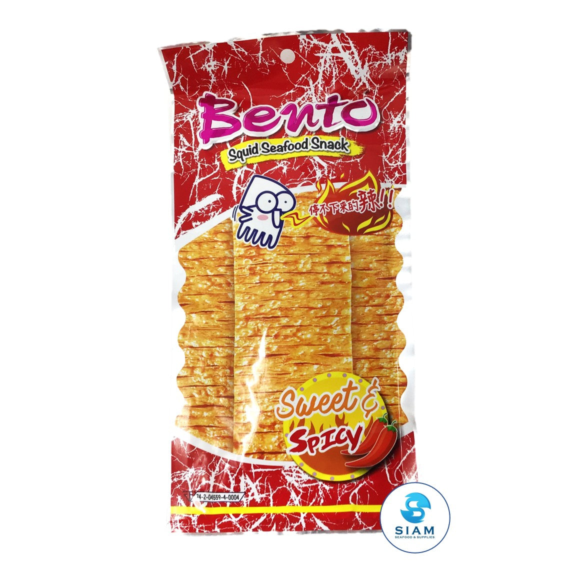 Squid Seafood Snack, Sweet & Spicy Flavor - Bento (0.7 oz) เบนโตะ ปลาหมึกอบทรงเครื่อง shippable Bento
