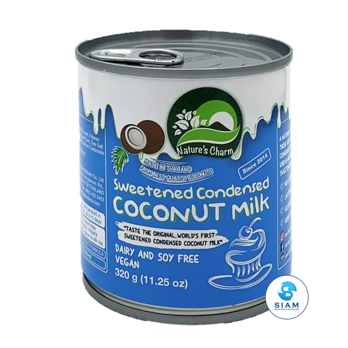 Sweetened Condensed Coconut Milk, Vegan, Dairy & Soy Free - Nature's Charm (11.25 oz -Net Wt 15.6 oz)  shippable Nature's Charm