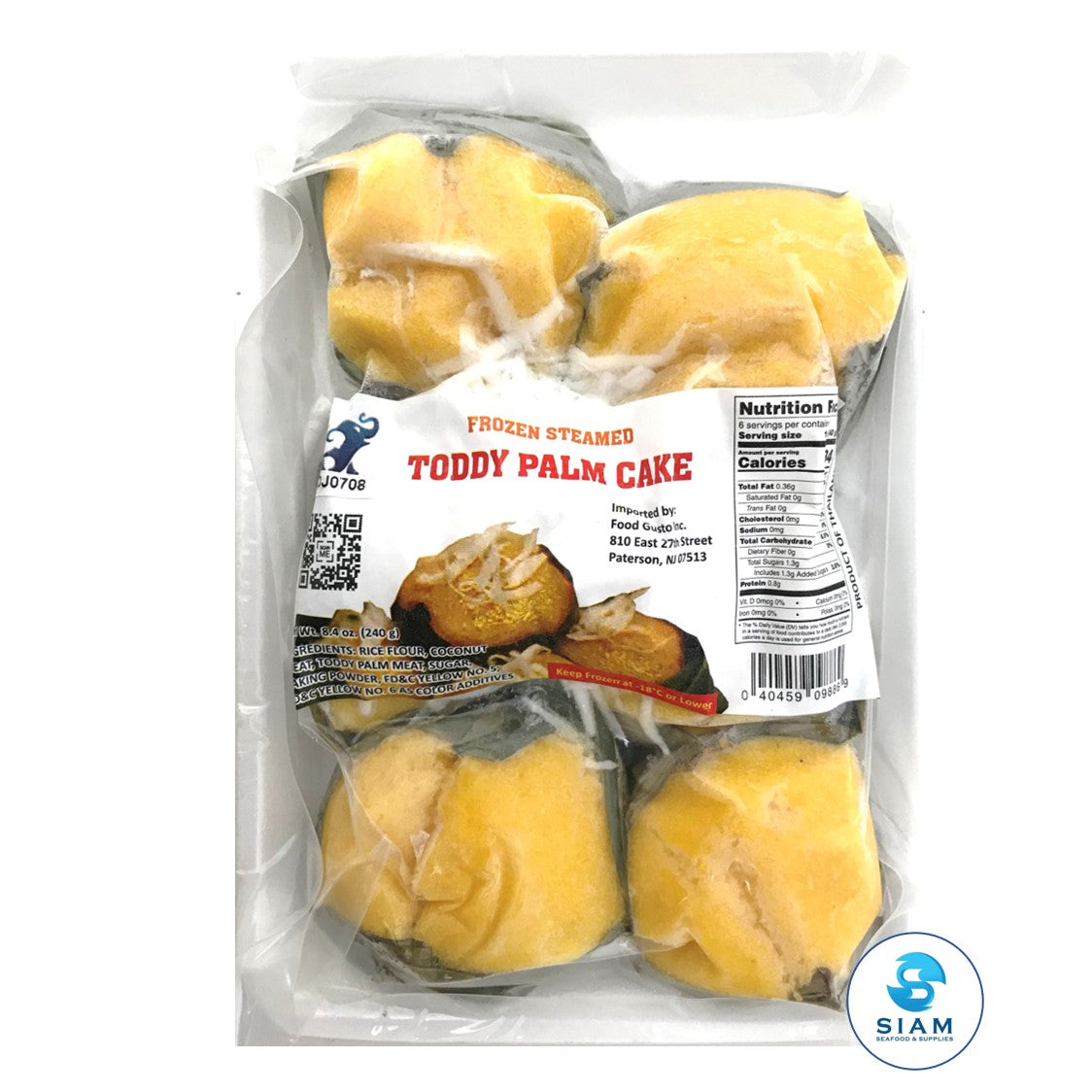 Toddy Palm Cake (Kanom Tan), Frozen - Gusto (6 pcs, 8.4 oz) Gusto