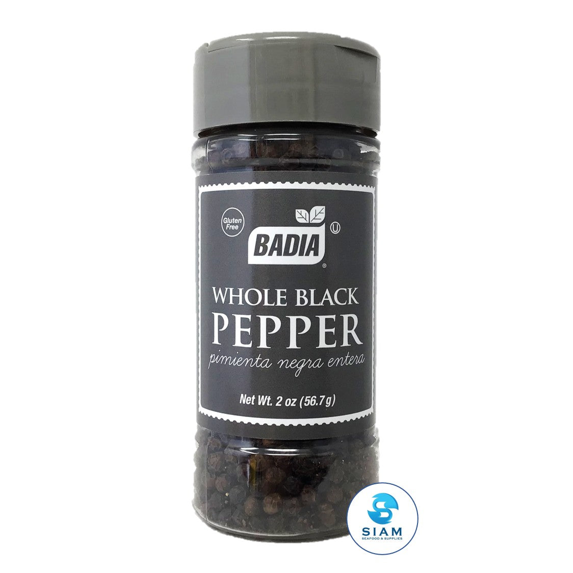 Whole Black Pepper, Gluten Free - Badia (2 oz-Net Wt 4.5 oz)  shippable Badia