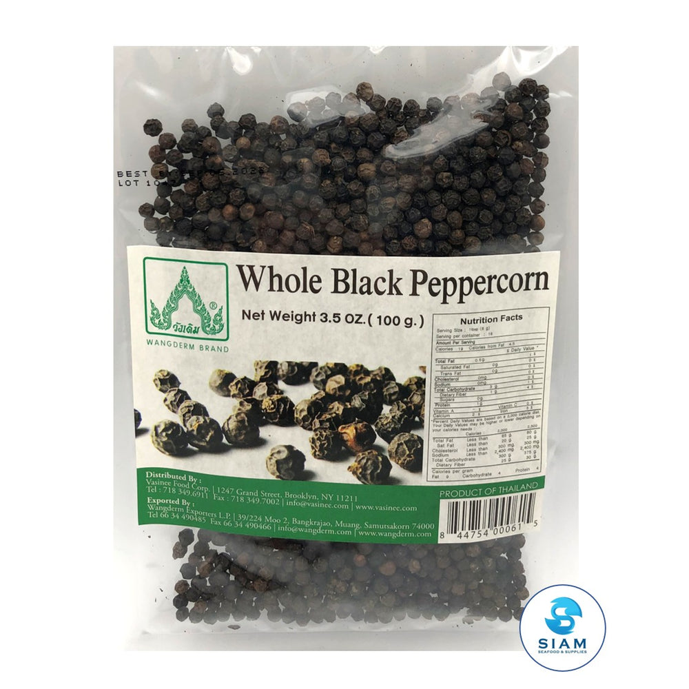 Whole Black Peppercorn - Wang Derm (3.5 oz-Net Wt 3.8 oz)  shippable Wang Derm